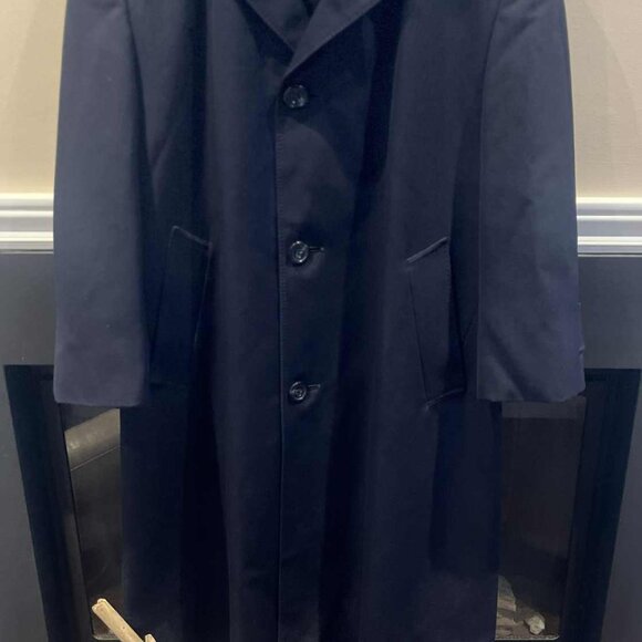 🧥 Aquascutum Men’s Navy Blue Long Coat 🧥 - Picture 6 of 9